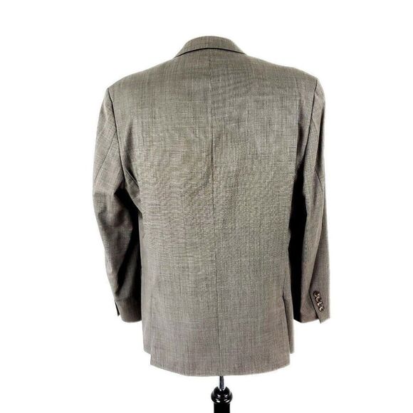 Joe Joseph Abboud Wool 2 Button Blazer 42R Beige Nailshead Jacket - Picture 5 of 10